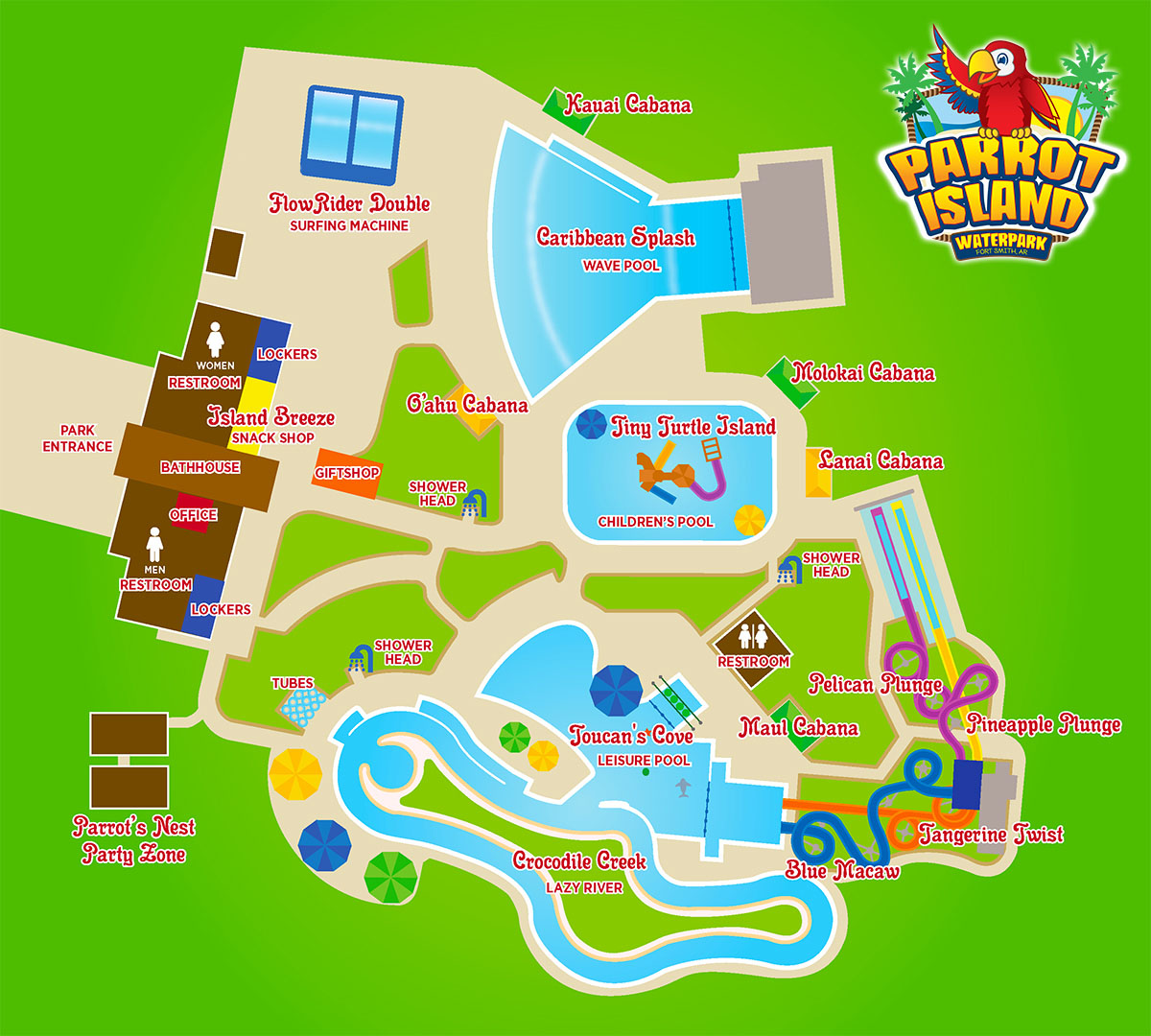 Parrot Island Waterpark Waterpark Map
